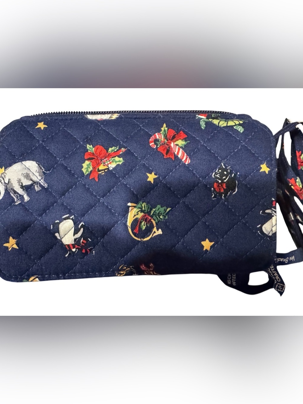 Women’s Vera Bradley Navy Christmas Crossbody/Wristlet;  NWT